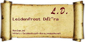 Leidenfrost Dóra névjegykártya